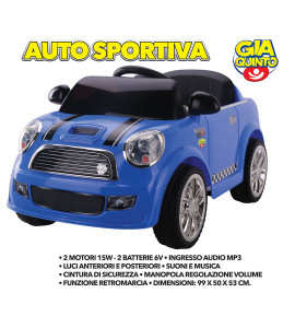 Auto elettrica sportiva blu GVC-5259