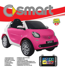 Auto Elettrica smart 12v rosa GVC-5490