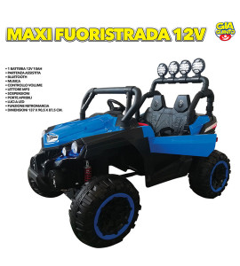 Maxi Fuositrada 12v Con 4 Ruote Motrici Blu GVC-5294