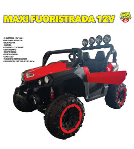 Maxi Fuositrada 12v Con 4 Ruote Motrici Rosso GVC-5295
