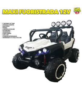 Maxi Fuositrada 12v Con 4 Ruote Motrici Bianco GVC-5296