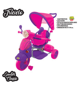 Triciclo Scooter Vespina Fuxia e Viola GVC-5194