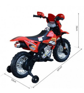 Moto Elettrica Per Bambini Enduro Rossa 6V Con Telaio In Metallo, Luci e Suoni Gvc-5582